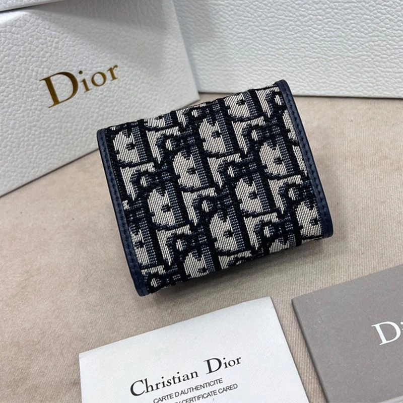 DailyWear 4697 Dior 30 Montaigne Wallet Oblique Motif Canvas Blue - Image 3