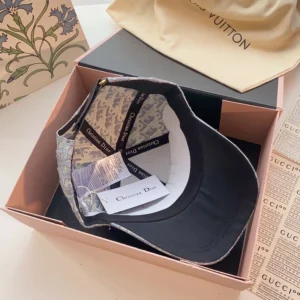 Dior Baseball Cap Oblique Motif Canvas Grey Fashionable 5396