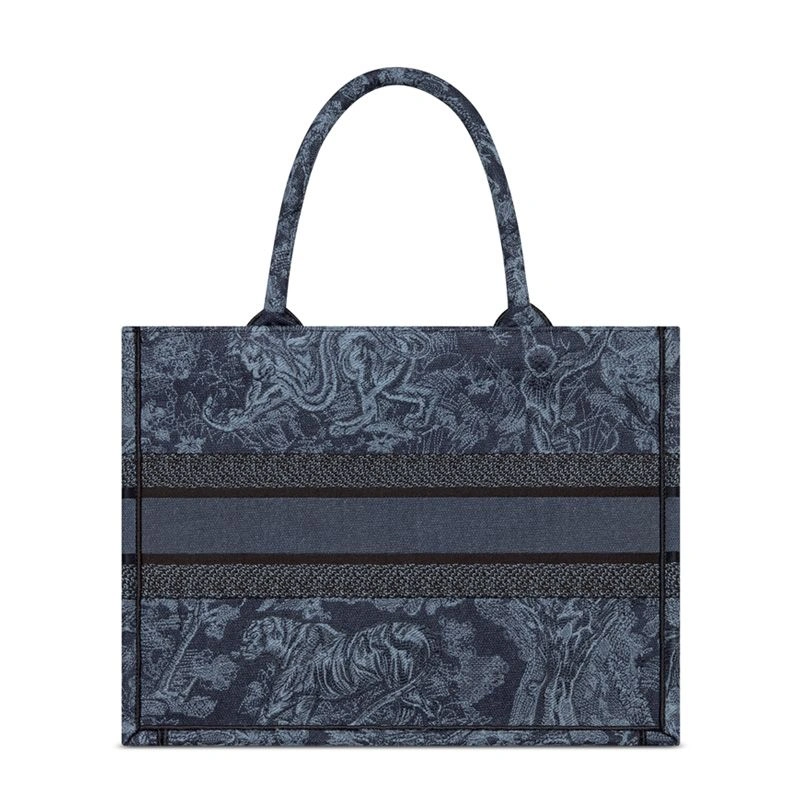Dior Book Tote In Toile De Jouy Motif Denim Navy Blue AllSeason 9271 - Image 3