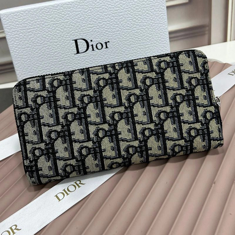 Dior Front Patch Pocket Zip Wallet Oblique Motif Canvas Blue SportInspired 6236 - Image 3