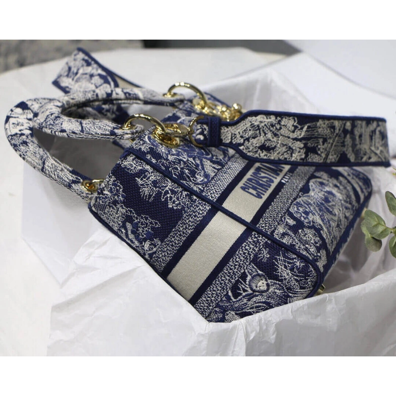 Dust bag Dior Medium Lady D-Lite Bag Blue Toile de Jouy Reverse Embroidery - Image 12
