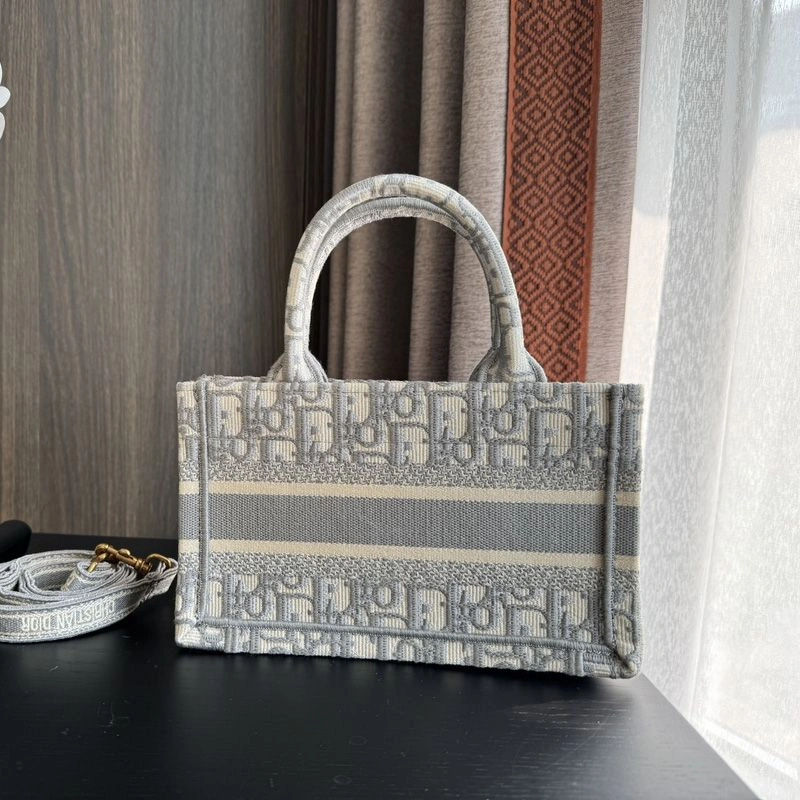 EasyMatch 9491 Mini Dior Book Tote with Strap In Oblique Motif Canvas Grey - Image 3