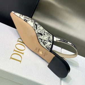 GoAnywhere 290 J'Adior Slingback Pumps Women Plan de Paris Motif Canvas White