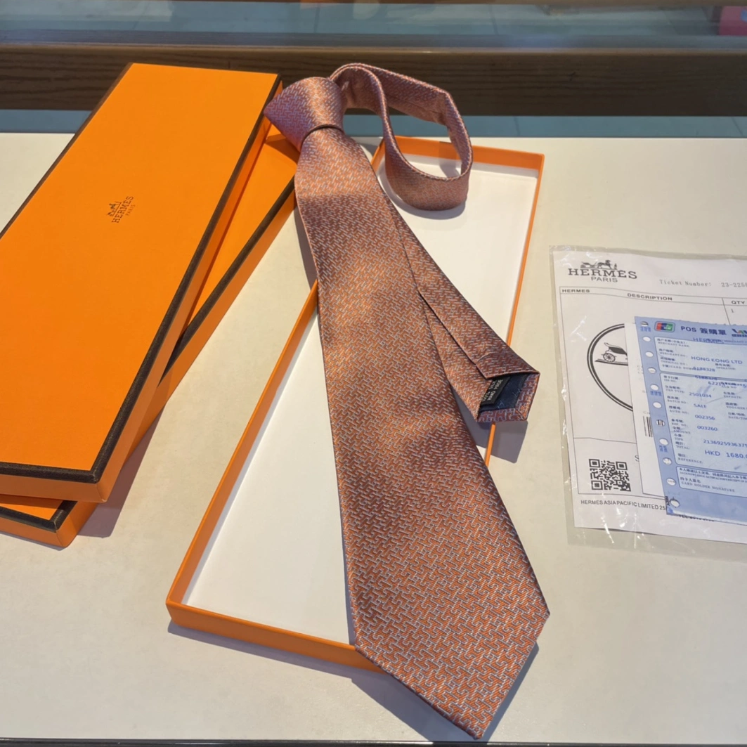 Hermes Necktie For Men Comfortable 7745 - Image 6