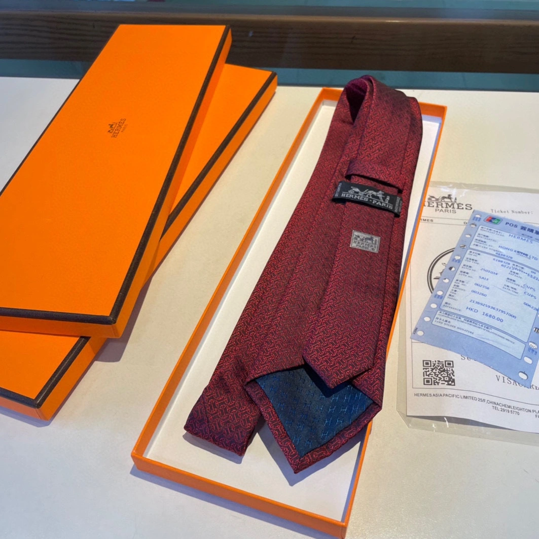 Hermes Necktie For Men Unique 7033 - Image 6