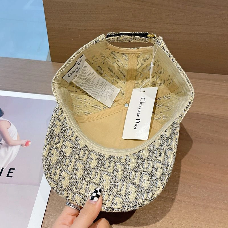 HighQuality 7255 Christian Dior Baseball Cap D-Oblique Motif Cotton Khaki - Image 3