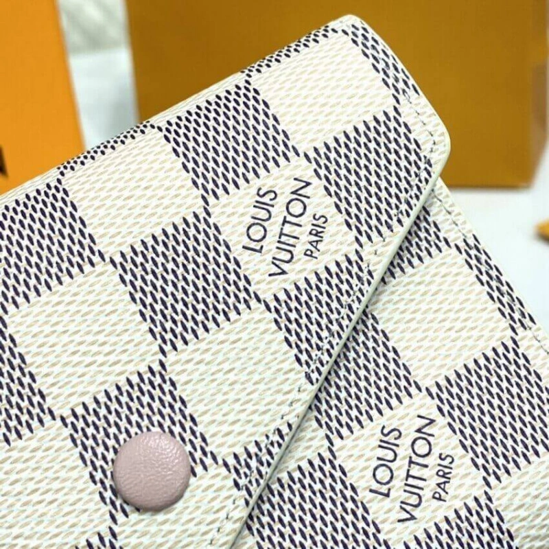 Goldcolor Louis Vuitton Damier Azur Victorine Wallet Pink - Image 5