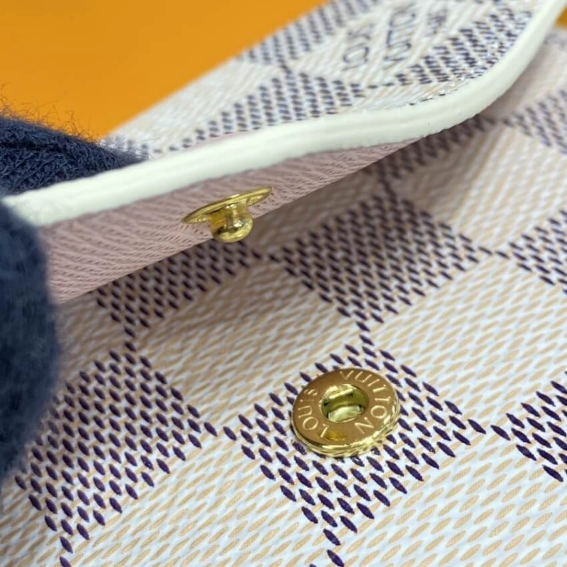 Goldcolor Louis Vuitton Damier Azur Victorine Wallet Pink - Image 7