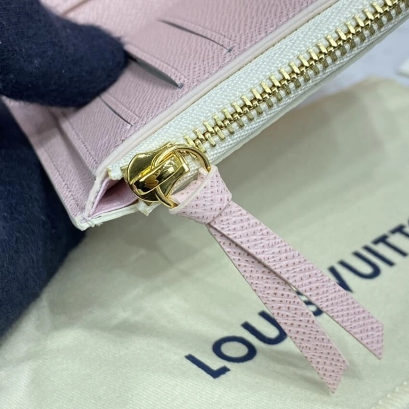 Goldcolor Louis Vuitton Damier Azur Victorine Wallet Pink - Image 10