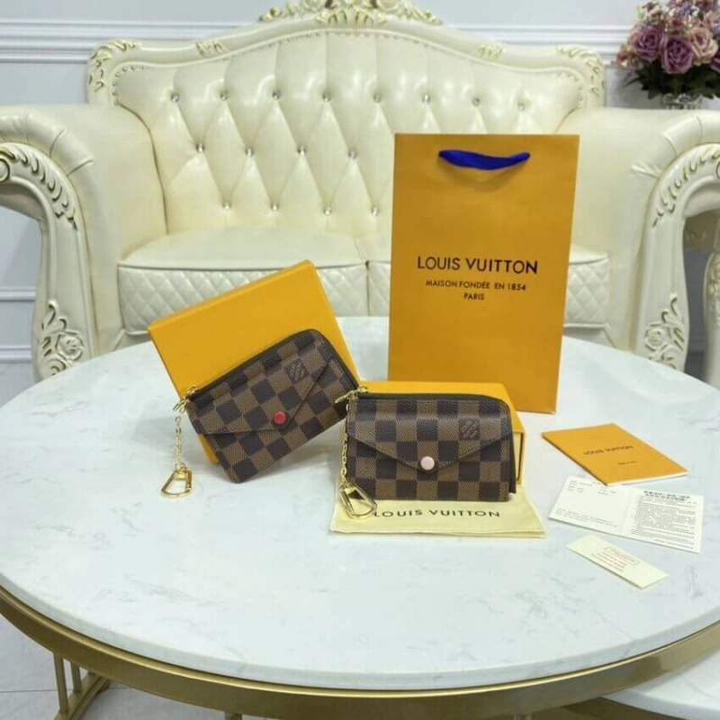 3 card sl Louis Vuitton Damier Ebene Card Holder Recto Verso Pink - Image 11