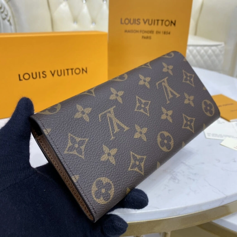 1 large g Louis Vuitton Monogram Canvas Emilie Wallet Brown - Image 3