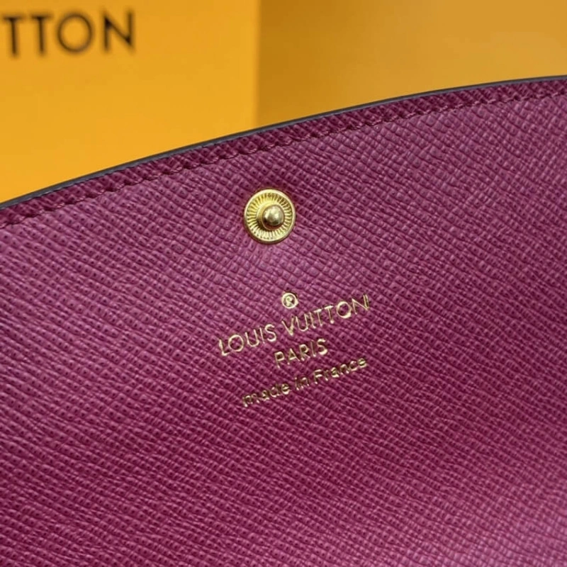 4 credit Louis Vuitton Monogram Canvas Emilie Wallet Fuchsia - Image 9