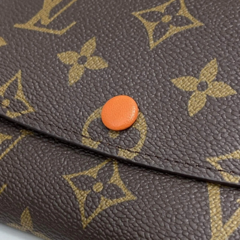 4 credit Louis Vuitton Monogram Canvas Emilie Wallet Orange - Image 5
