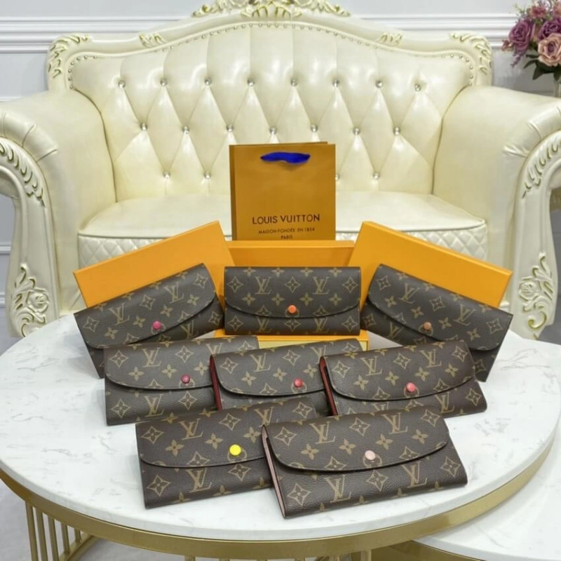 Proving th Louis Vuitton Monogram Canvas Emilie Wallet Red - Image 11