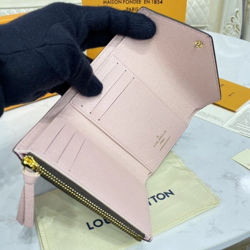 The compac Louis Vuitton Monogram Canvas Victorine Wallet Pink - Image 8