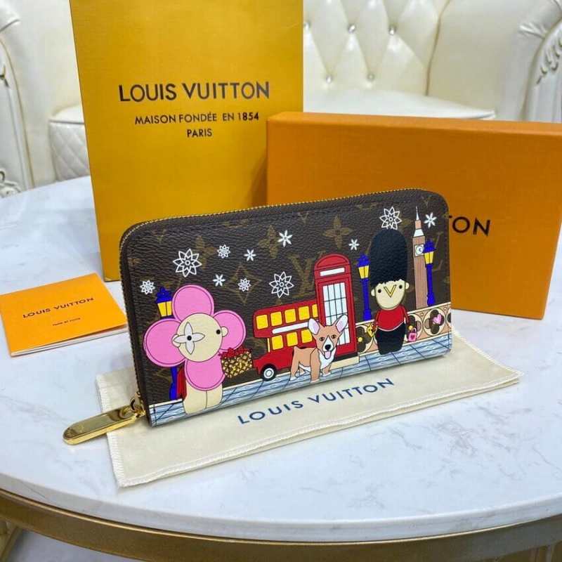 Zip closu Louis Vuitton Monogram Canvas Zippy Wallet - Image 3