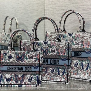 ModernLook 4419 Dior Book Tote In Toile De Jouy Papillon Motif Canvas White
