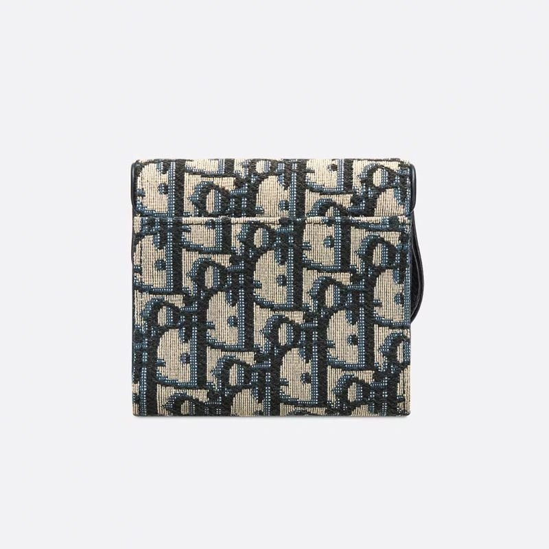 Popular 8531 Dior Saddle Lotus Wallet In Oblique Motif Canvas Blue - Image 3