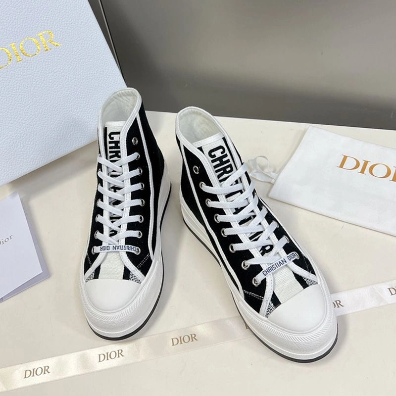 Walk'N'Dior High-Top Platform Sneakers Women Canvas Black SportInspired 6309 - Image 3