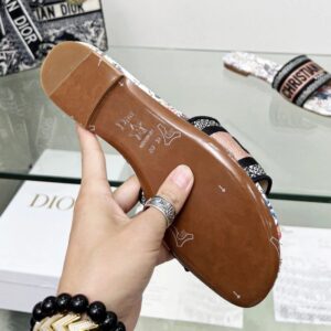 Christian Dior Dway Slides Women Jardin d'Hiver Motif Canvas White