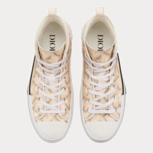 Dior B23 High-Top Sneakers Unisex CD Diamond Motif Canvas Brown