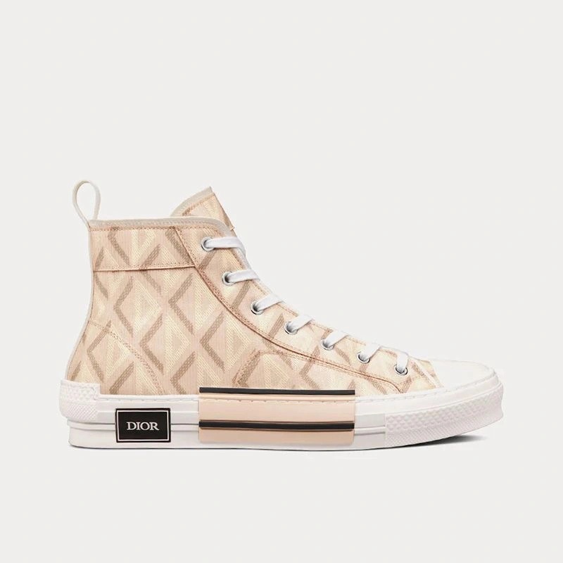 Dior B23 High-Top Sneakers Unisex CD Diamond Motif Canvas Brown - Image 4