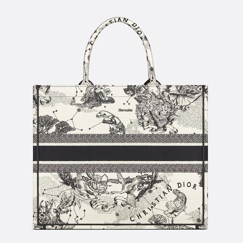 Dior Book Tote Toile de Jouy Zodiac Motif Canvas White - Image 3
