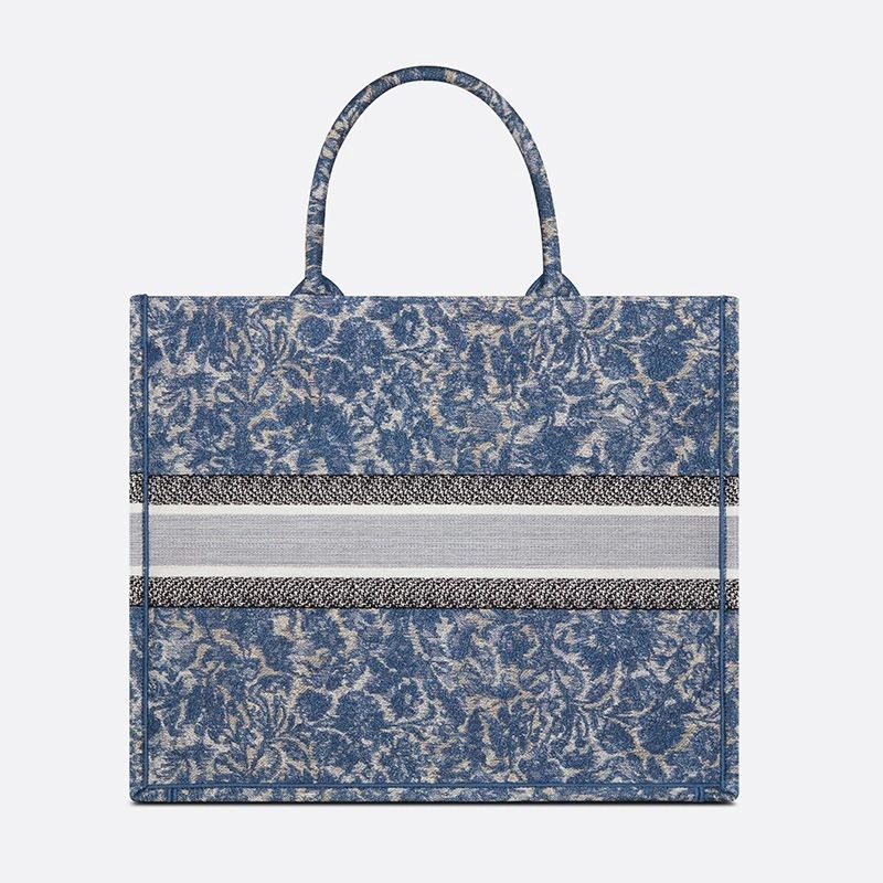 Dior Book Tote Brocart Motif Canvas Blue - Image 3
