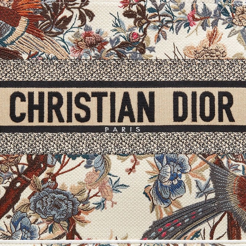 Dior Book Tote Jardin d'Hiver Motif Canvas White - Image 5