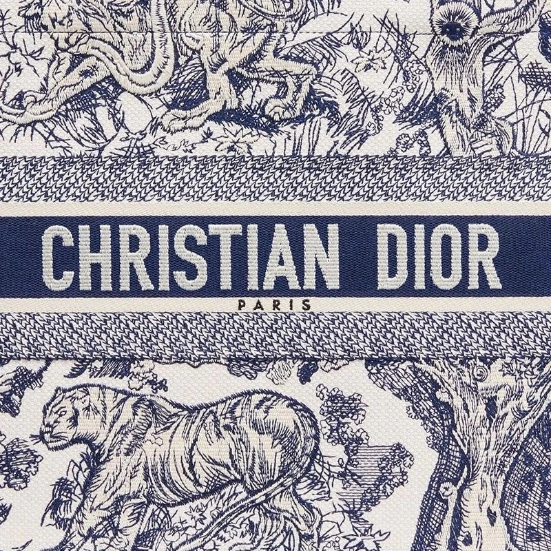Dior Book Tote Toile De Jouy Motif Canvas Blue - Image 4