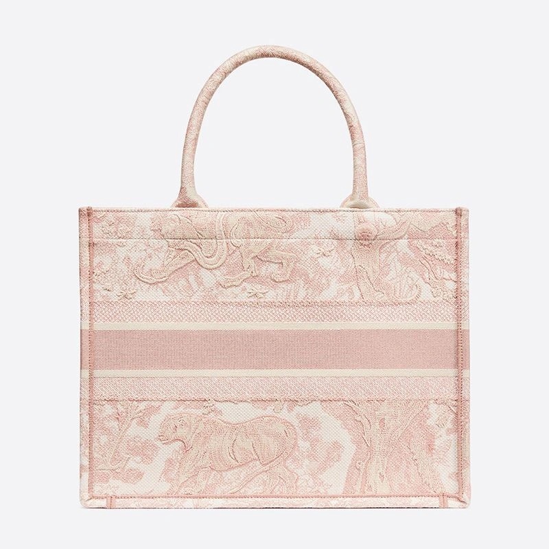 Dior Book Tote Toile De Jouy Motif Canvas Pink - Image 3