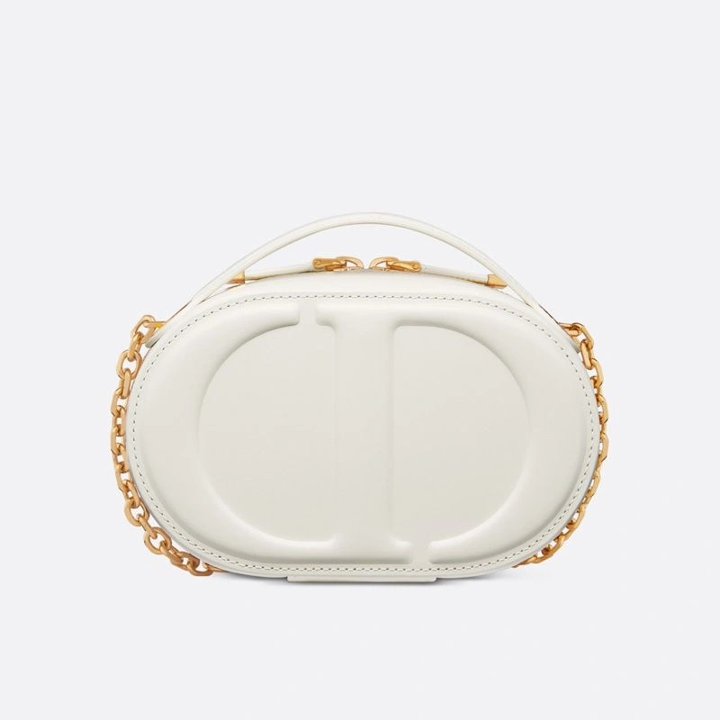 Dior CD Signature Oval Camera Bag Calfskin White - Image 3