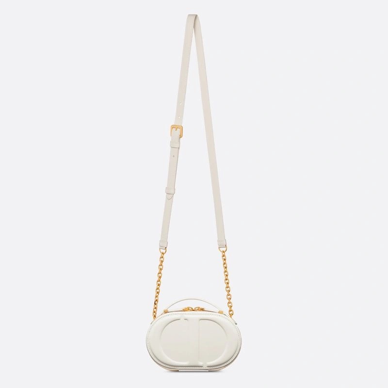 Dior CD Signature Oval Camera Bag Calfskin White - Image 5