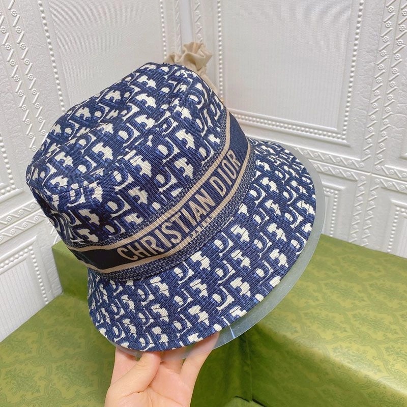 Dior D-Oblique Small Brim Bucket Hat Canvas Navy Blue - Image 4