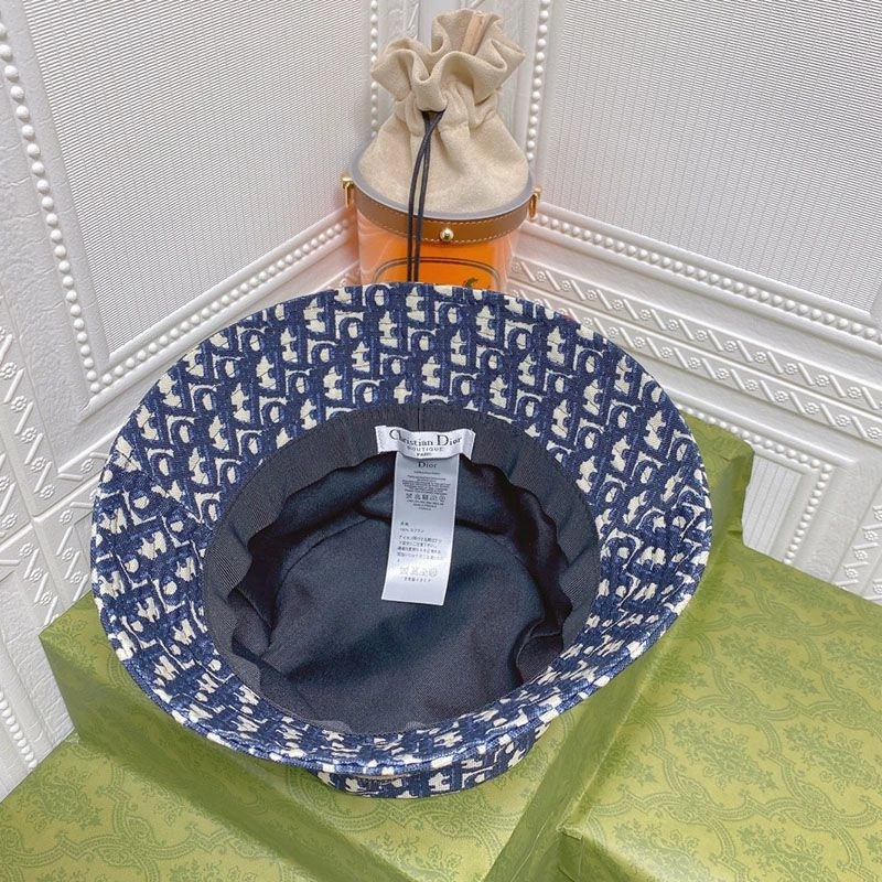 Dior D-Oblique Small Brim Bucket Hat Canvas Navy Blue - Image 5