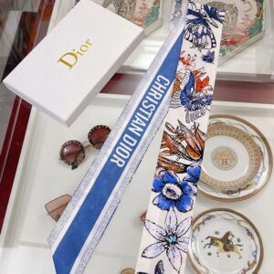 Dior Mitzah Twill Le Jugement Motif Silk Blue