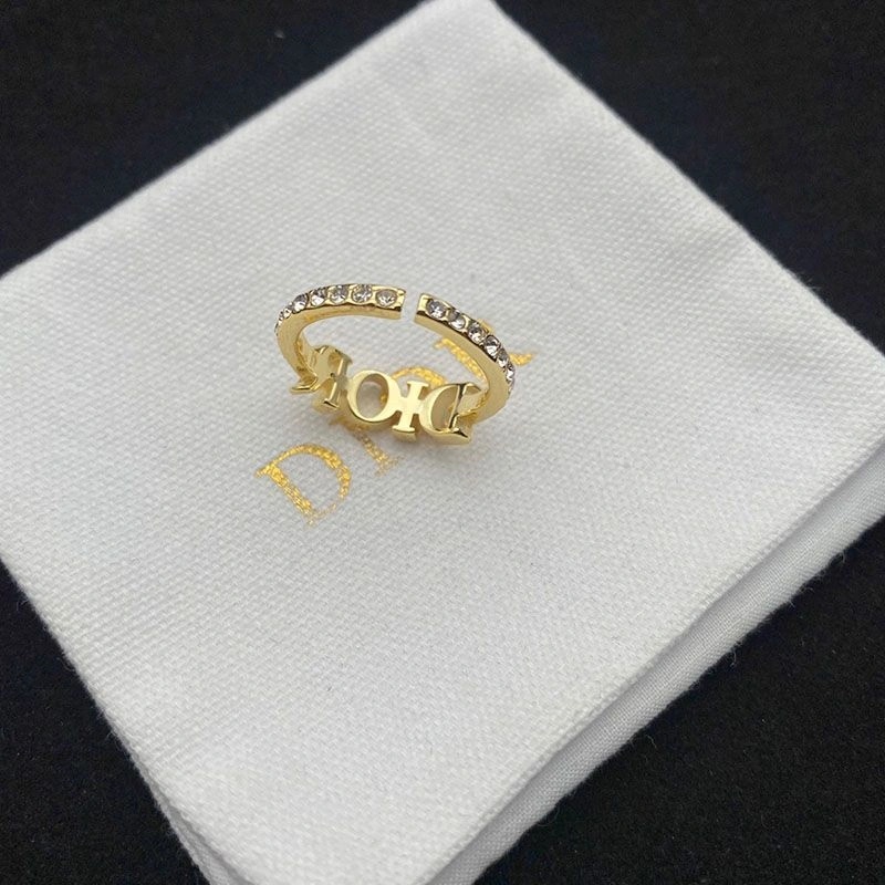 Dior Open Chain Evolution Ring Metal And Crystals Gold - Image 5