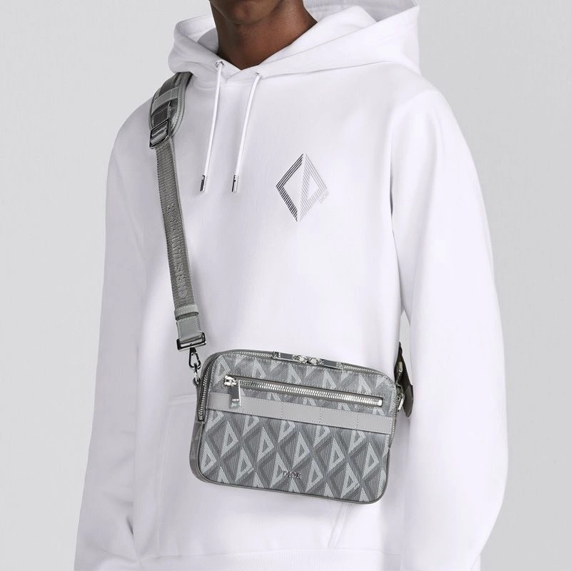 Dior Safari Messenger CD Diamond Motif Canvas Grey - Image 5