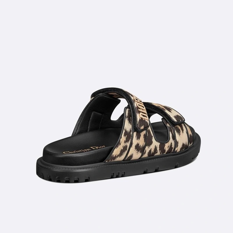 DiorAct Slides Women Mizza Motif Technical Fabric Beige - Image 3