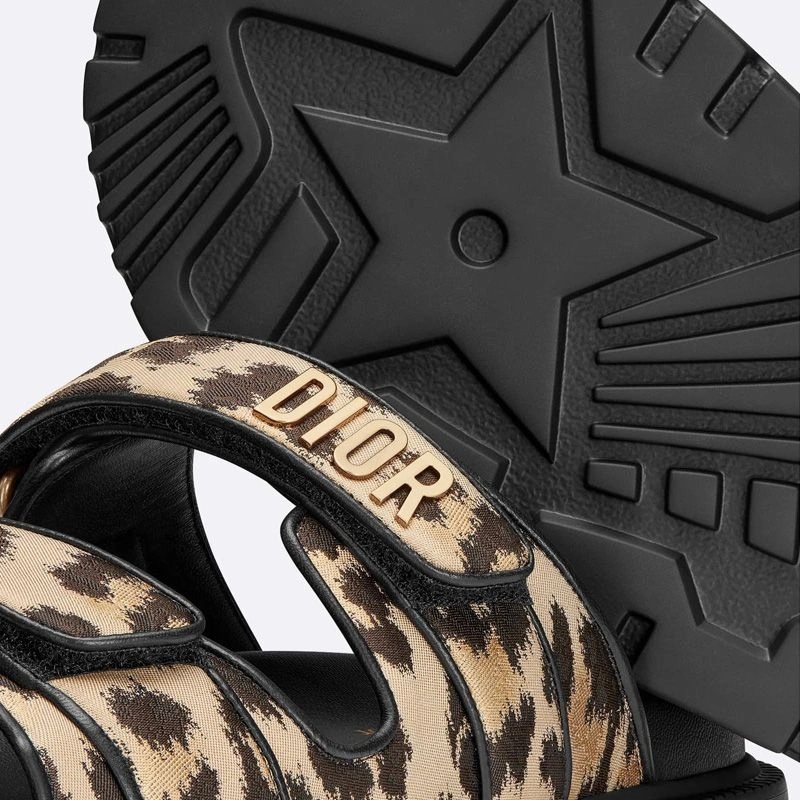 DiorAct Slides Women Mizza Motif Technical Fabric Beige - Image 4