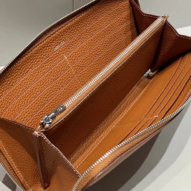 Hermes Azap Wallet Togo Leather Palladium Hardware In Brown - Image 3