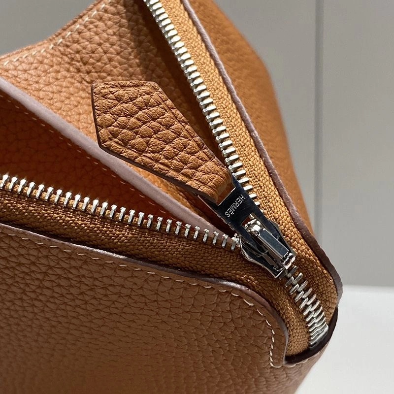 Hermes Azap Wallet Togo Leather Palladium Hardware In Brown - Image 4