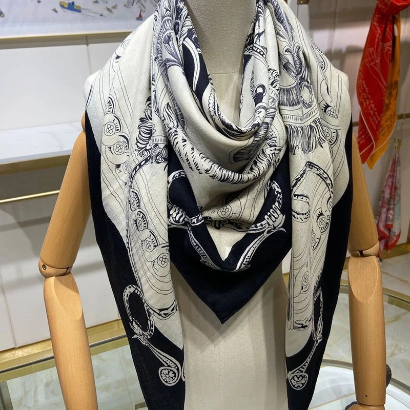 Hermes Bride De Cour Remix Shawl 140 In Black - Image 4