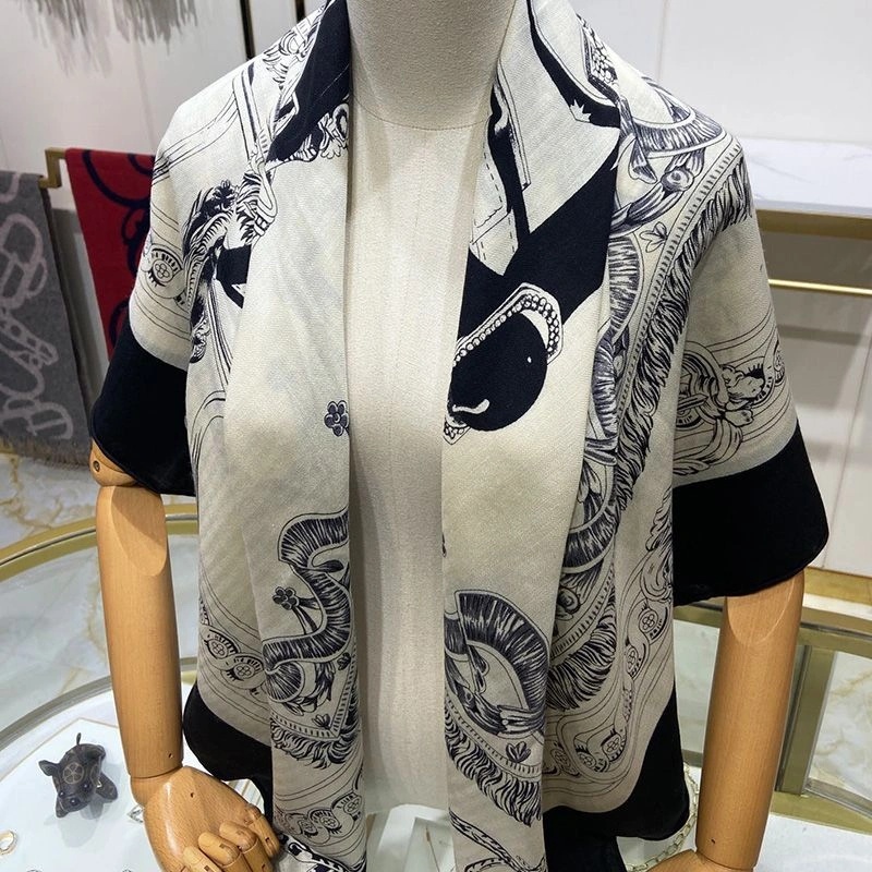 Hermes Bride De Cour Remix Shawl 140 In Black - Image 5