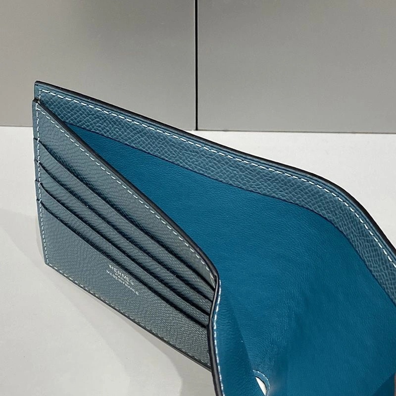Hermes Copernic Compact Wallet Epsom Calfskin In Teal - Image 3