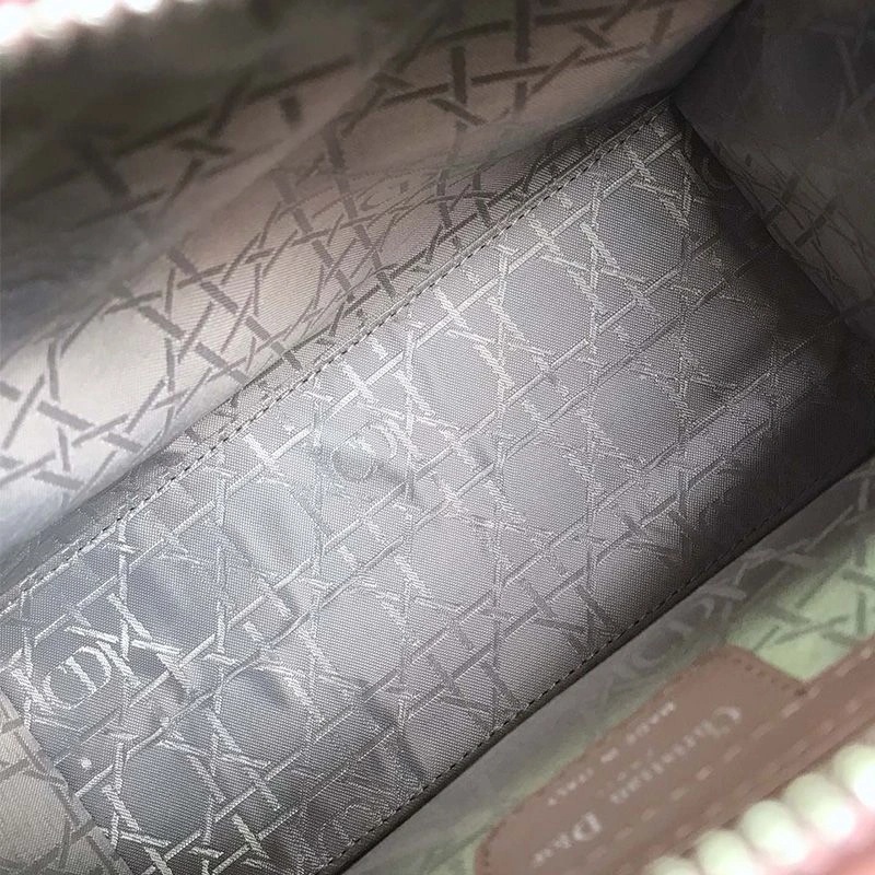 Medium Lady Dior Bag Cannage Lambskin Nude Silver - Image 5