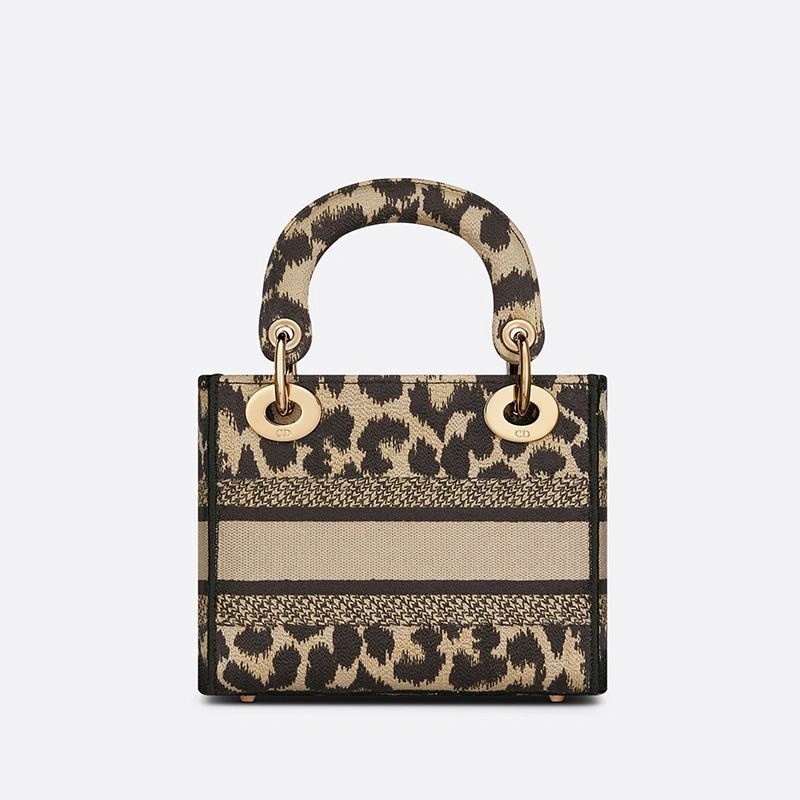 Mini Lady D-lite Bag Mizza Motif Canvas Beige - Image 3