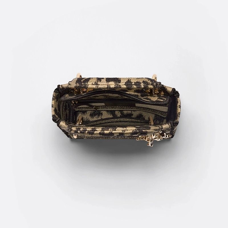 Mini Lady D-lite Bag Mizza Motif Canvas Beige - Image 4