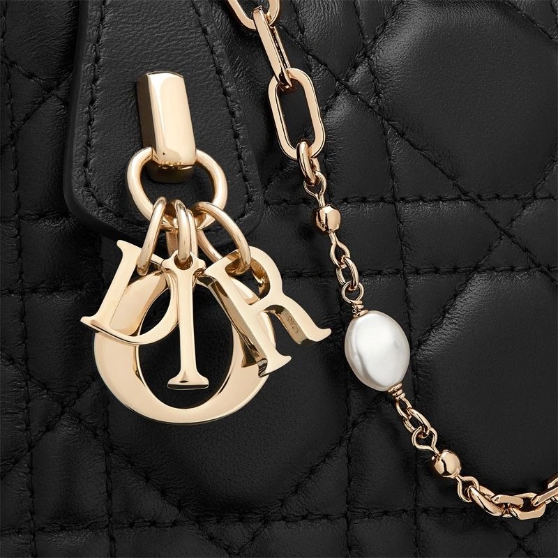 Mini Dior Midi Bag Cannage Lambskin Black - Image 5