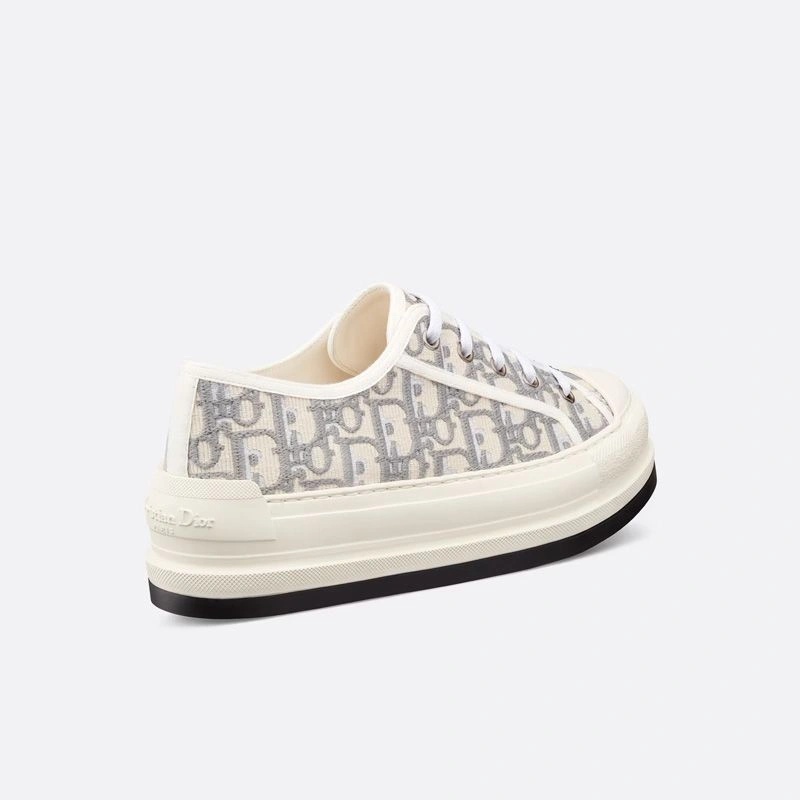 Walk'N'Dior Platform Sneakers Unisex Oblique Motif Canvas Grey - Image 3